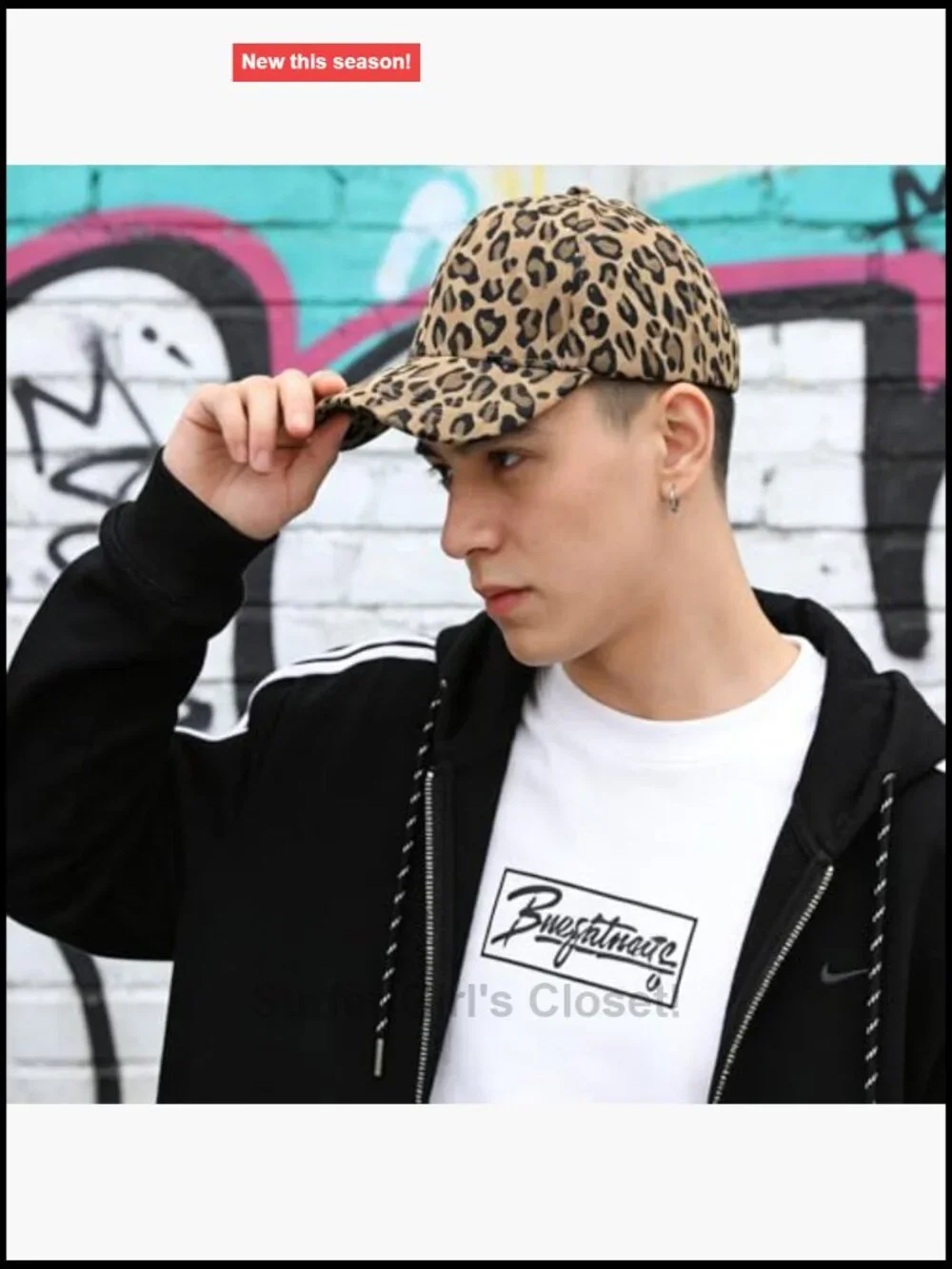 Cotton Leopard Print Adjustable Dad Trucker Hat Sun Protection Golf Cap